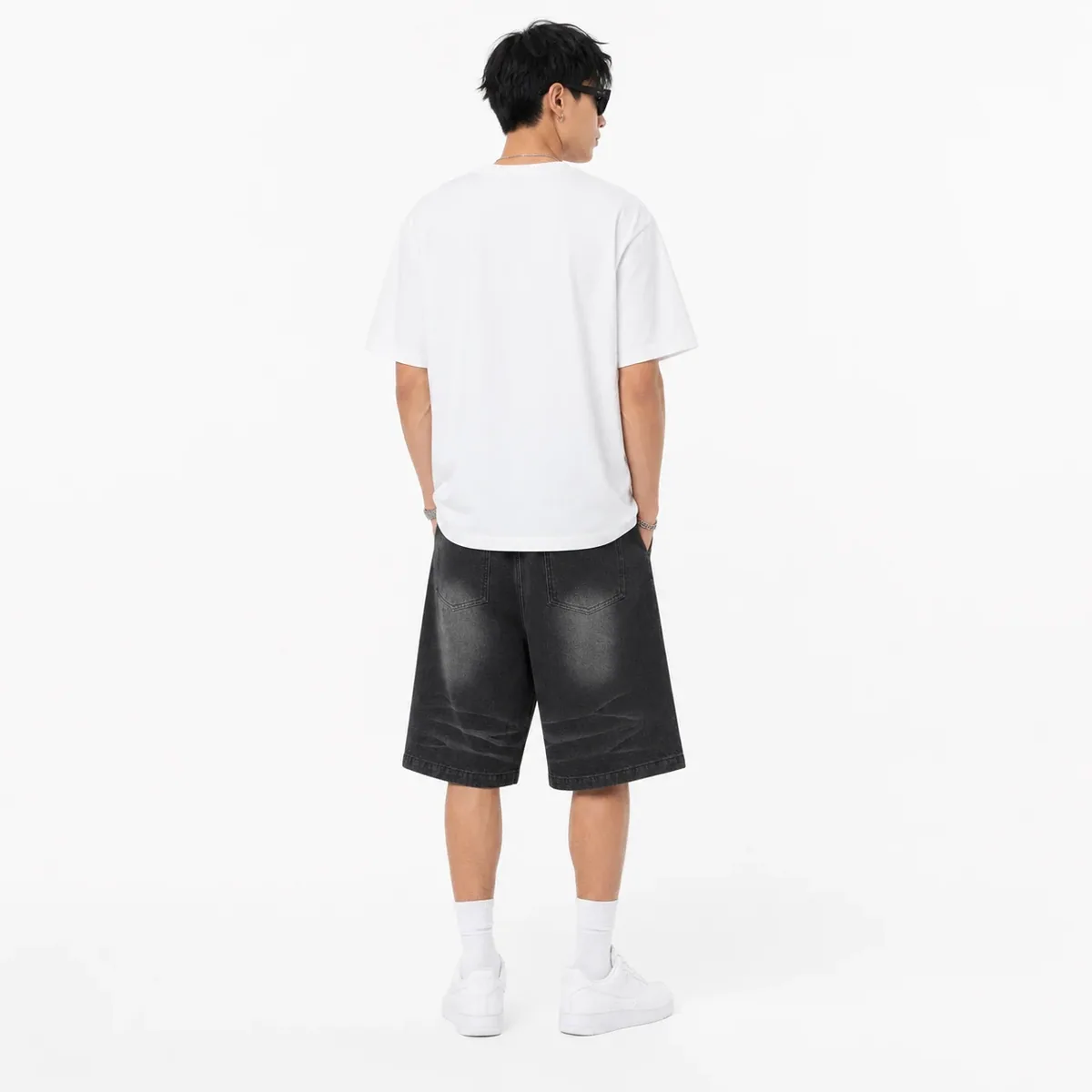 Vale Forever Black 1980s Jorts 'Black/Wash' — view 6