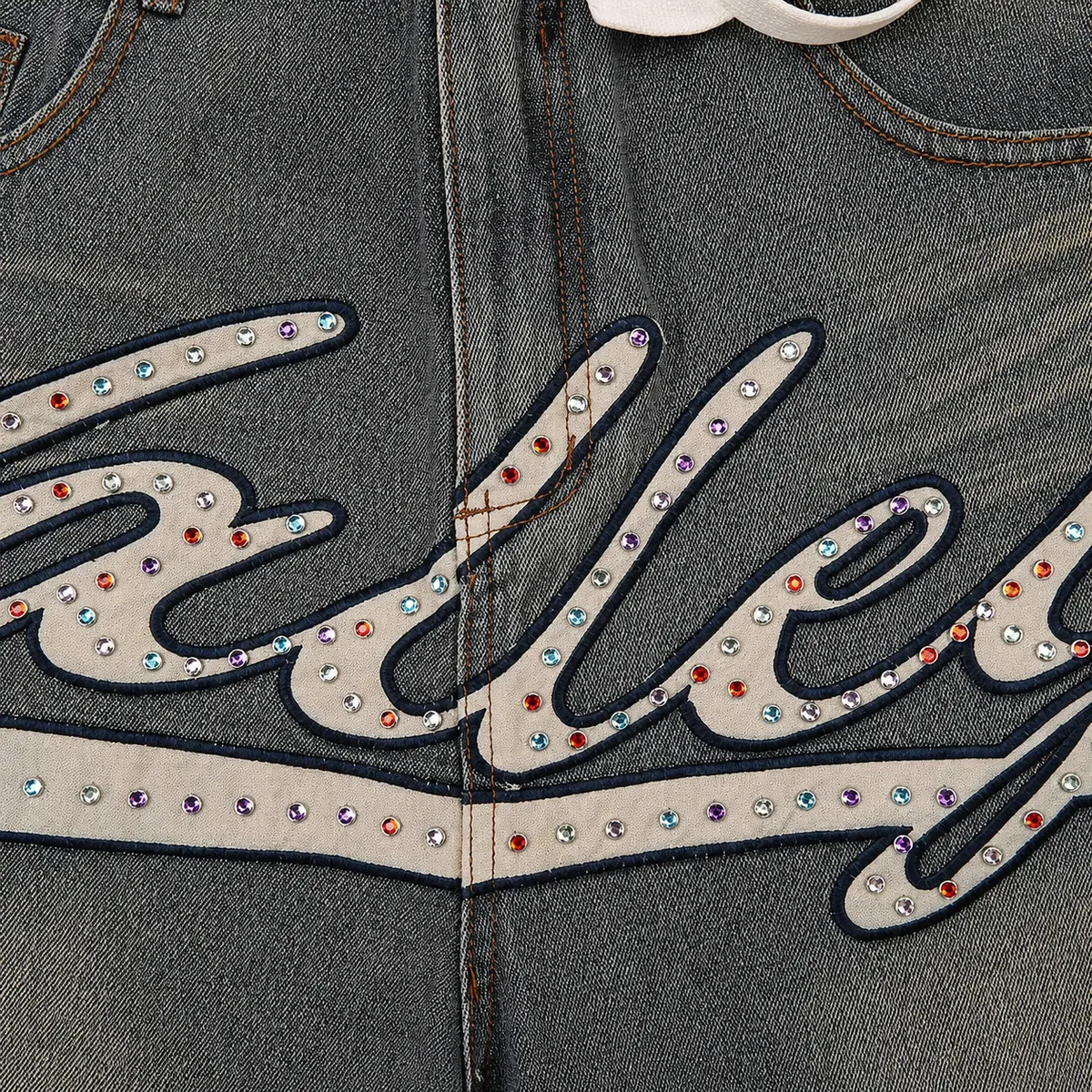 Vale Forever "Valley" Denim Shorts Grey — view 4