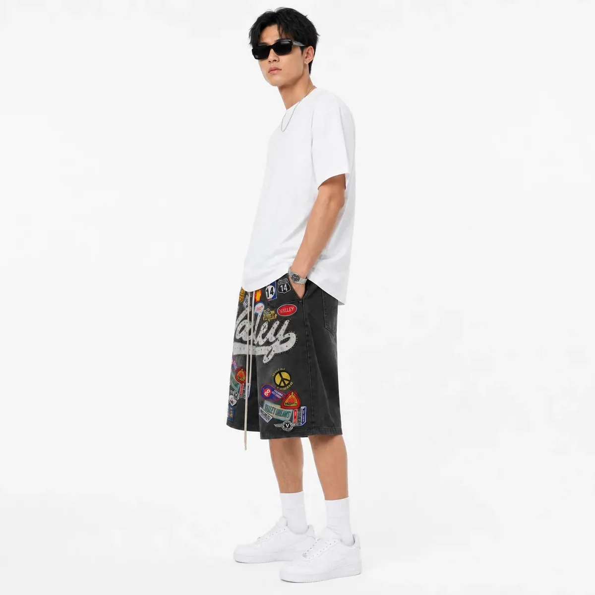 Vale Forever Black 1980s Jorts 'Black/Wash' — view 5
