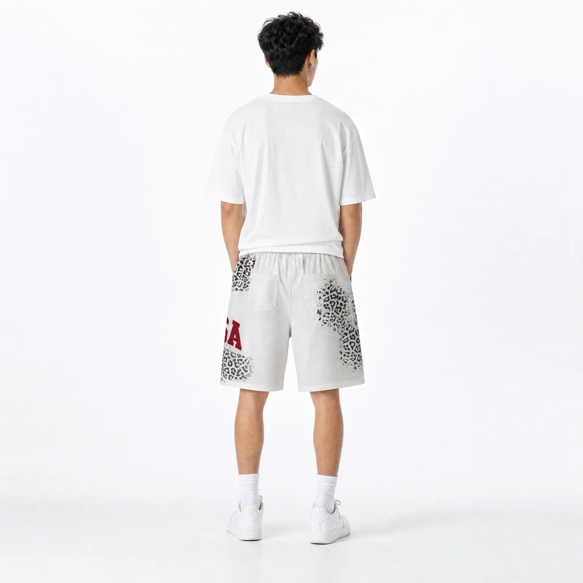 Vale Forever Valley USA Leopard Shorts White — view 3