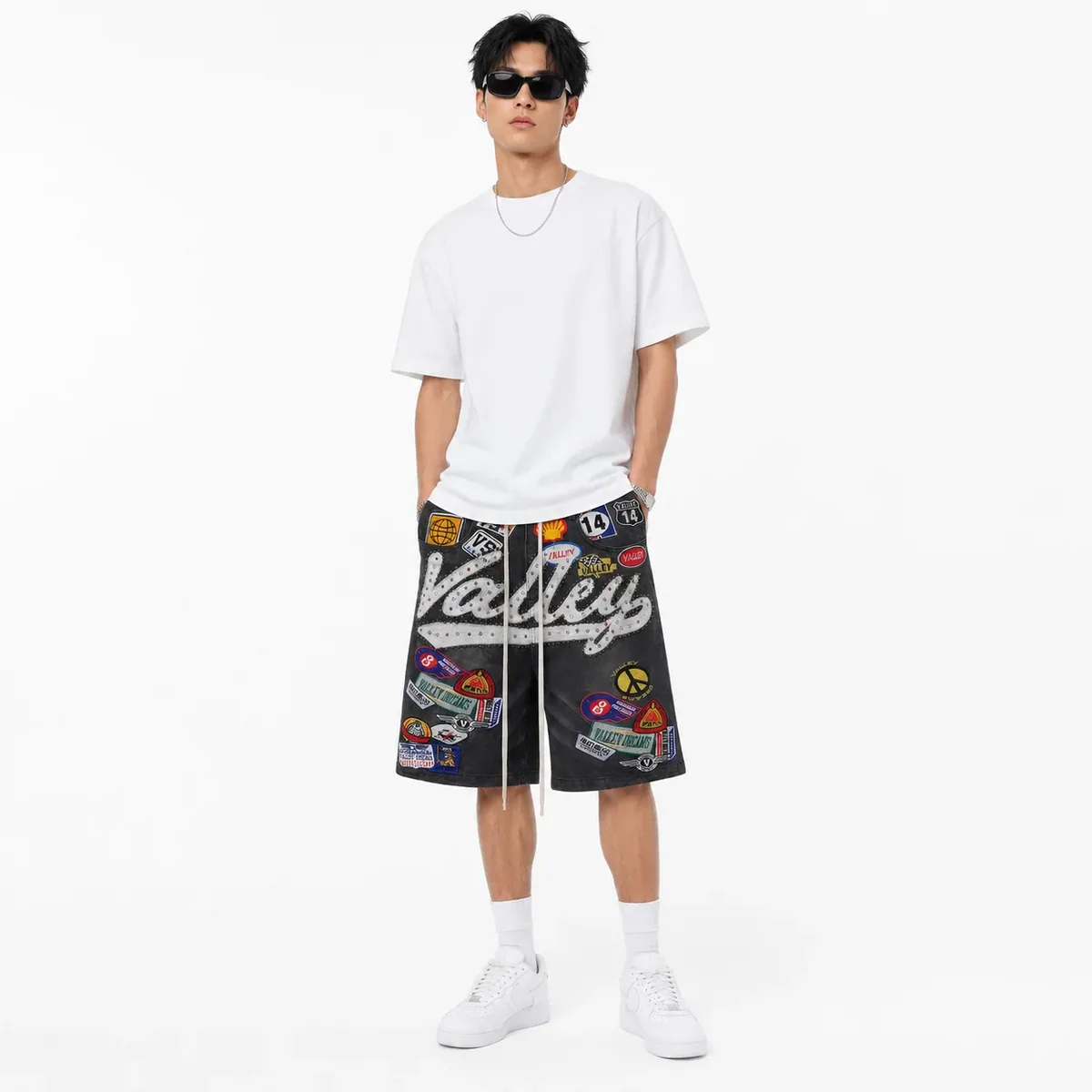 Vale Forever Black 1980s Jorts 'Black/Wash' — view 7