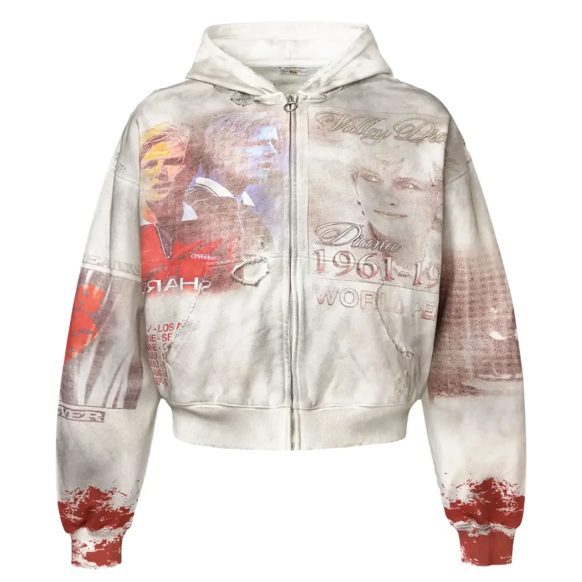 Vale Forever Diana World Peace Zip Hoodie Vintage Wash — vale forever