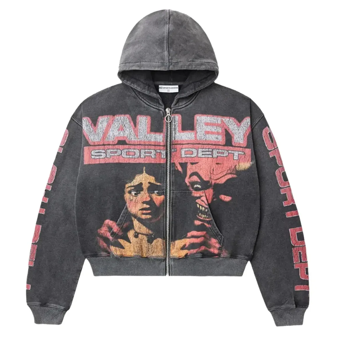 Vale Forever “Devil’s Advocate” Zip-Up Hoodie – Black/Red — vale forever