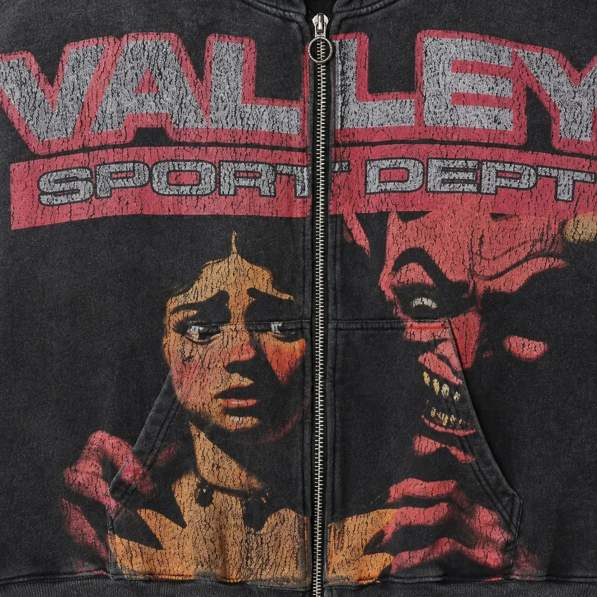 Vale Forever “Devil’s Advocate” Zip-Up Hoodie – Black/Red — view 3