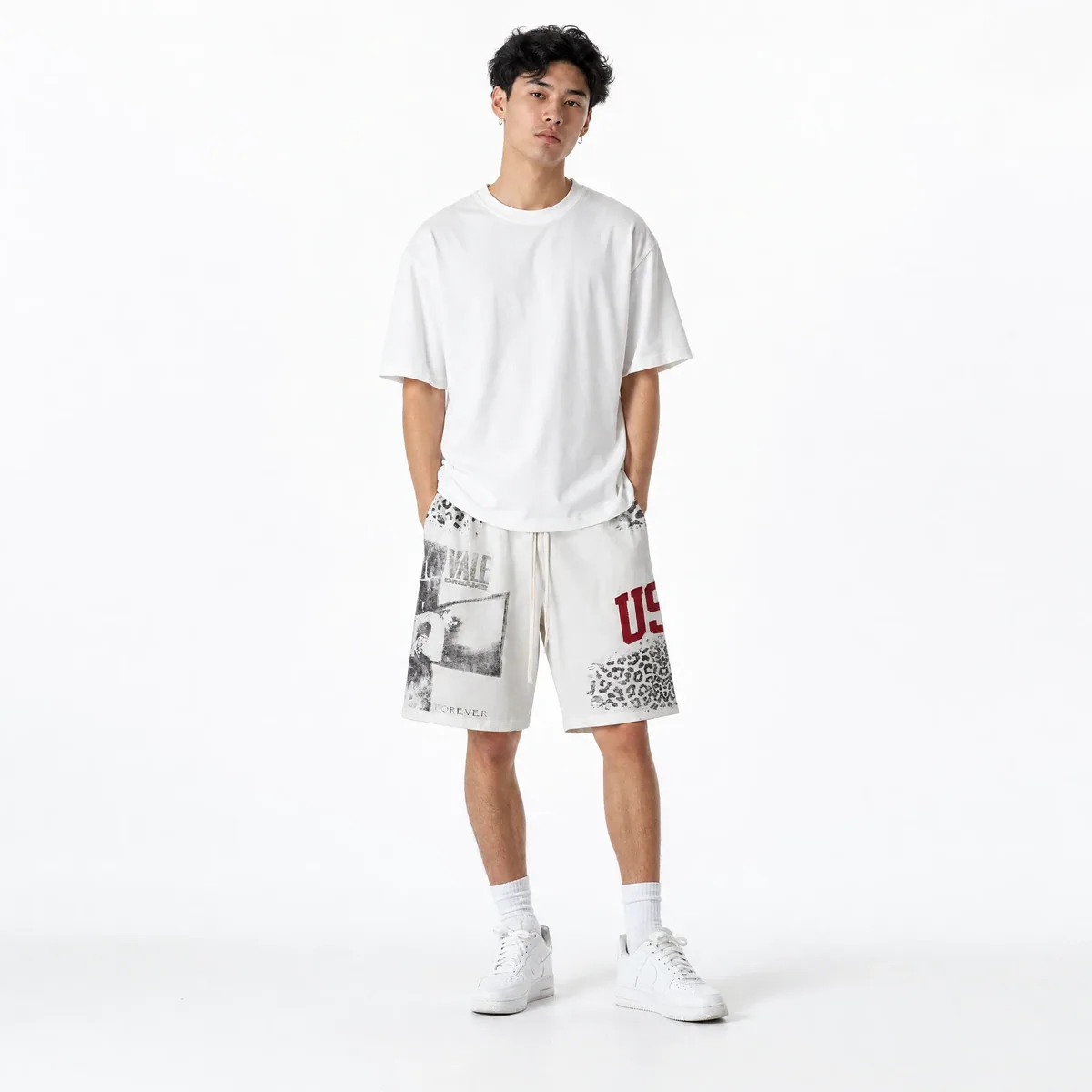 Vale Forever Valley USA Leopard Shorts White — view 2